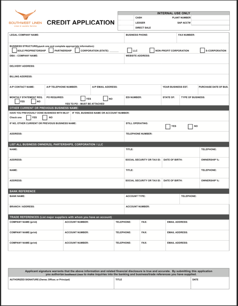 Credit Application Form